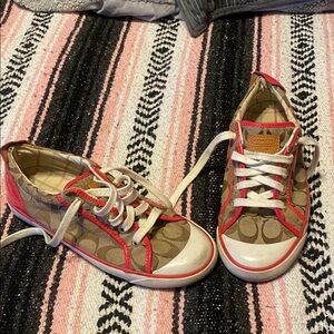 Coach Tan and Pink Women's Sneakers
